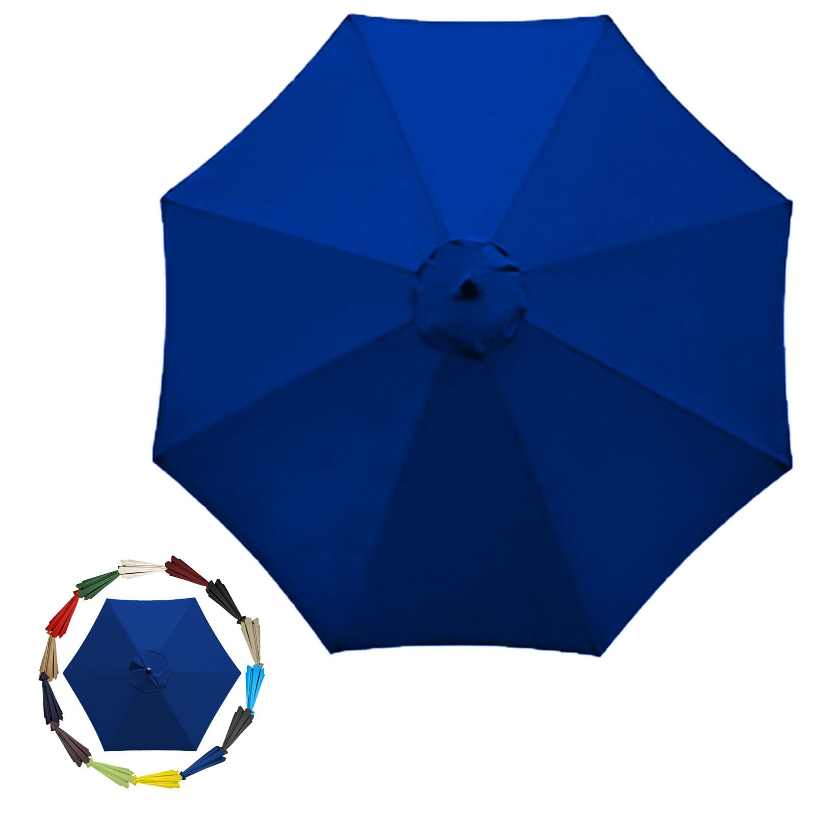 Gzdxbf Unisex Royal Blue 200Cm 270Cm 300Cm / 6Ribs 8 Ribs Replacement Parasol Fabric Cover, Umbrella Cloth Replacement, Garden Parasol Canopy Cover(Color:,Size:6 Ribs-2M(6.5Ft))