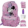 Fast forward minnie mouse backpack with lunch box 16 inch 6 piece set minnie mouse bookbag perfect for back to school elementary age girls  urban country home decor