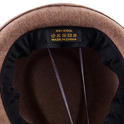 Image of LADYBRO Straw Trilby Fedora Hat for Men Women 1920s Wool Felt Panama 7 1 /4