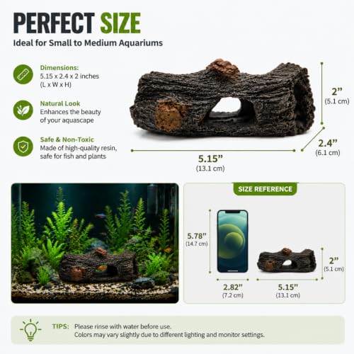 Aquarium Driftwood Decoration, Fish Tank Hiding Cave, Betta Fish Hideout — view 3