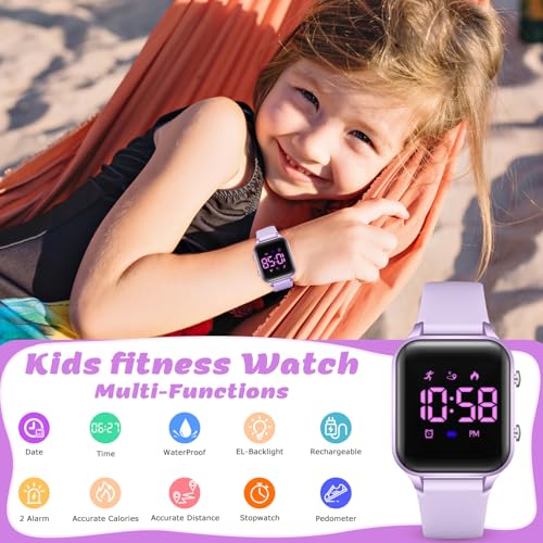 Image of LAVAREDO Kids Digital Watches for Boys Girls,Waterproof Sport Watch with Pedometer Stopwatch Vibration Alarm for Ages 5-13,No App Fitness Tracker Watch for Kids Teens Birthday Gifts