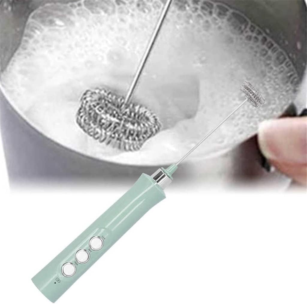 Milk Frother Electric Mixer Three-Speed Charging 1200mAh Battery Handheld with 3 Mixing Coffee