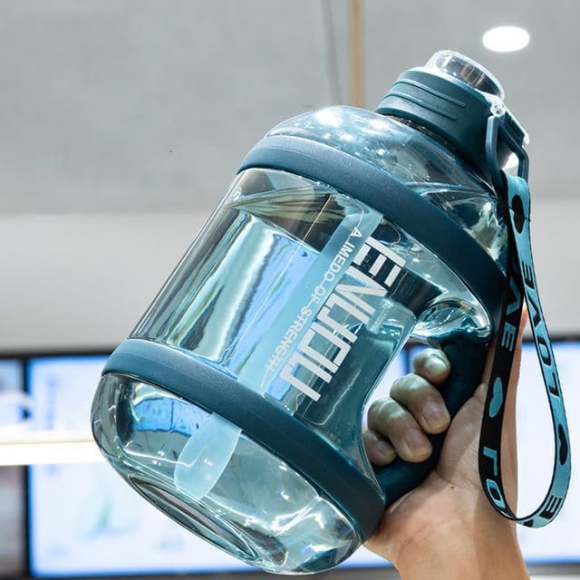 Image of Large-Capacity Water bottle Gallon Gym Bottle Fitness Bottle PETG Plastic, BPA Free, Leackproof Clear Transparent all Color Available - 2.5 Liter (Blue)