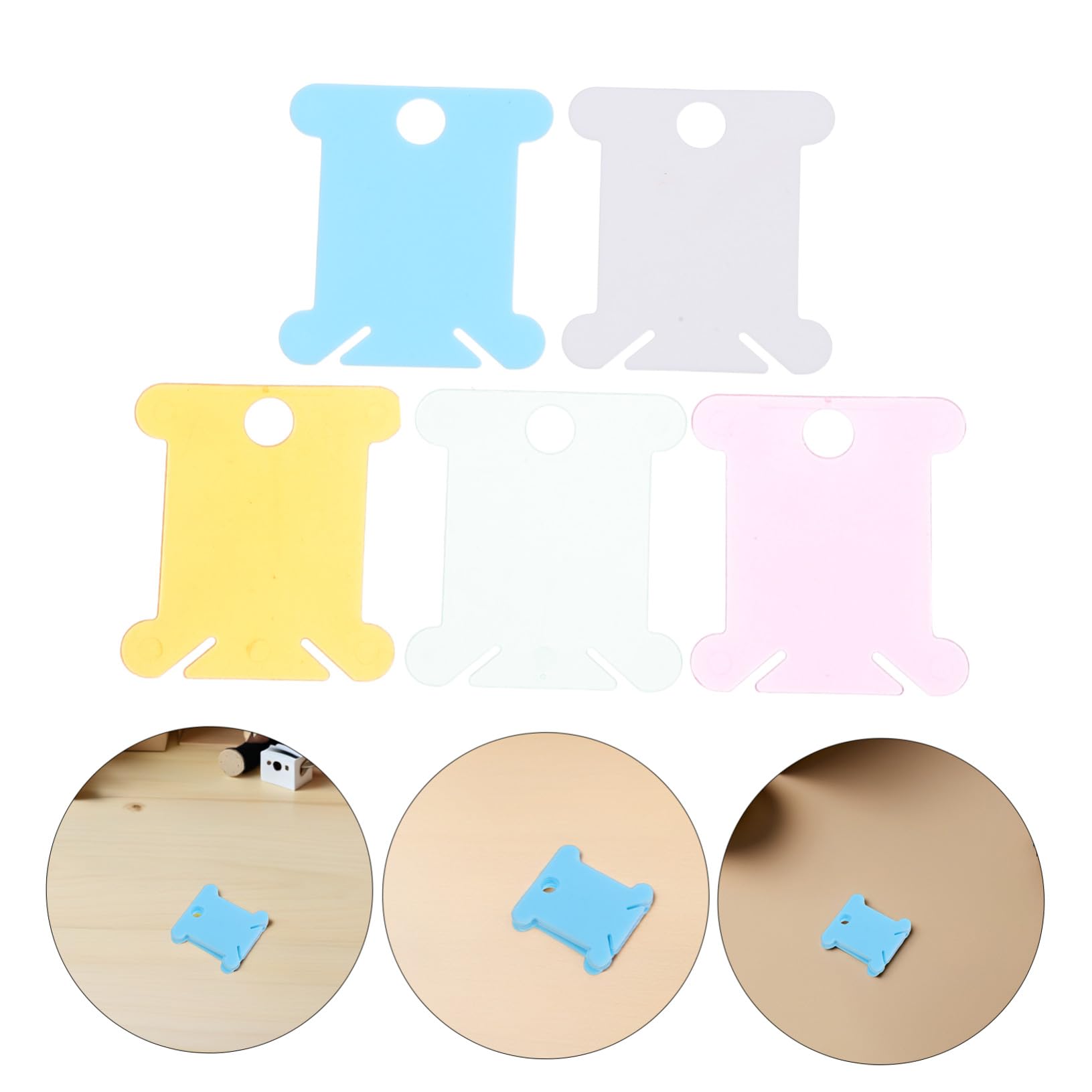 500 Stück Stickgarn Wickelbrett aus Transparentem Kunststoff Stickgarn Organizer mit Fadenlöchern und Spulenschlitzen Garnrollenhalter für Kreuzstich DIY Nähzubehör