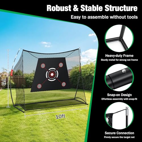 MoKo Golf Net, 10 x 7 ft Practice Net with 2 Targets for Indoor and Outdoor by MoKo - Image 5