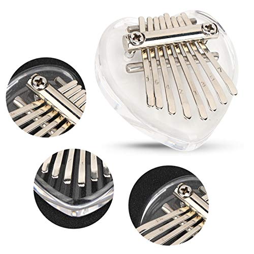 Mini Lovely Piano Musikinstrument Herzförmiges Kristall-Daumen-Klavier, für Kinder, für Musikliebhaber(Heart shaped crystal) Cover