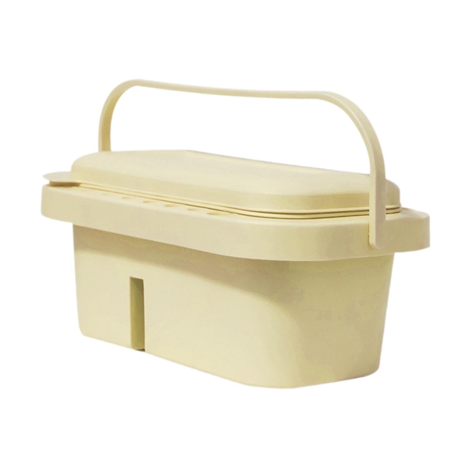 LIXSAZSE Paint Brush Basin Introduces Unique Features Maximizing Efficiency For Painters Ensuring Easy Projects Palette Brush Holder Handle Organizer Art, Yellow, 22.7x13.3x11.4cm