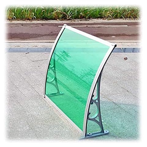 Window Door Awning Canopy, Aluminum Alloy Bracket Porch Back Porch Garden Awning Anti-UV Rain Snow Protection Shelter Polycarbonate Strong Bearing Capacity ( Color : Green , Size : 100x120cm ) Cover