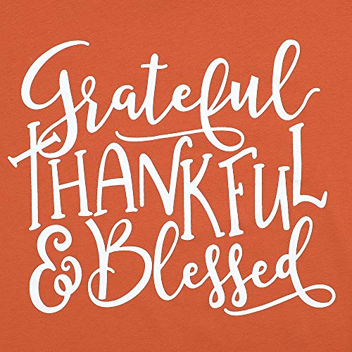 Women's Grateful Thankful Blessed Graphic Tee – Soft Short Sleeve Shirt For Thanksgiving & Fall