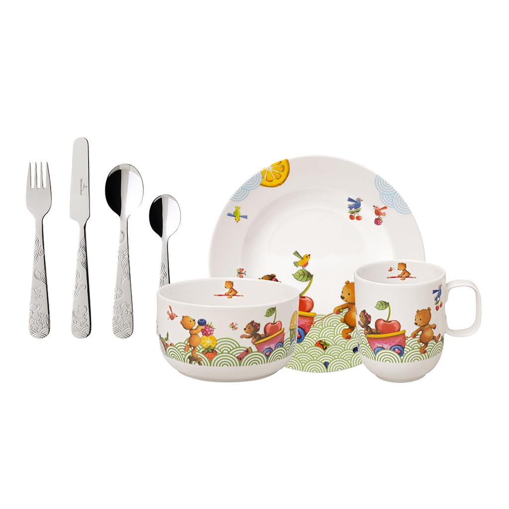 VILLEROY & BOCH Happy as a Bear Set 7 Pezzi Tavola Bimbo Porcellana