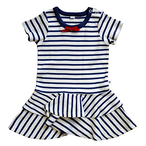 Leela Cotton Baby/Kinder Matrosenkleidchen aus reiner Bio-Baumwolle (116)