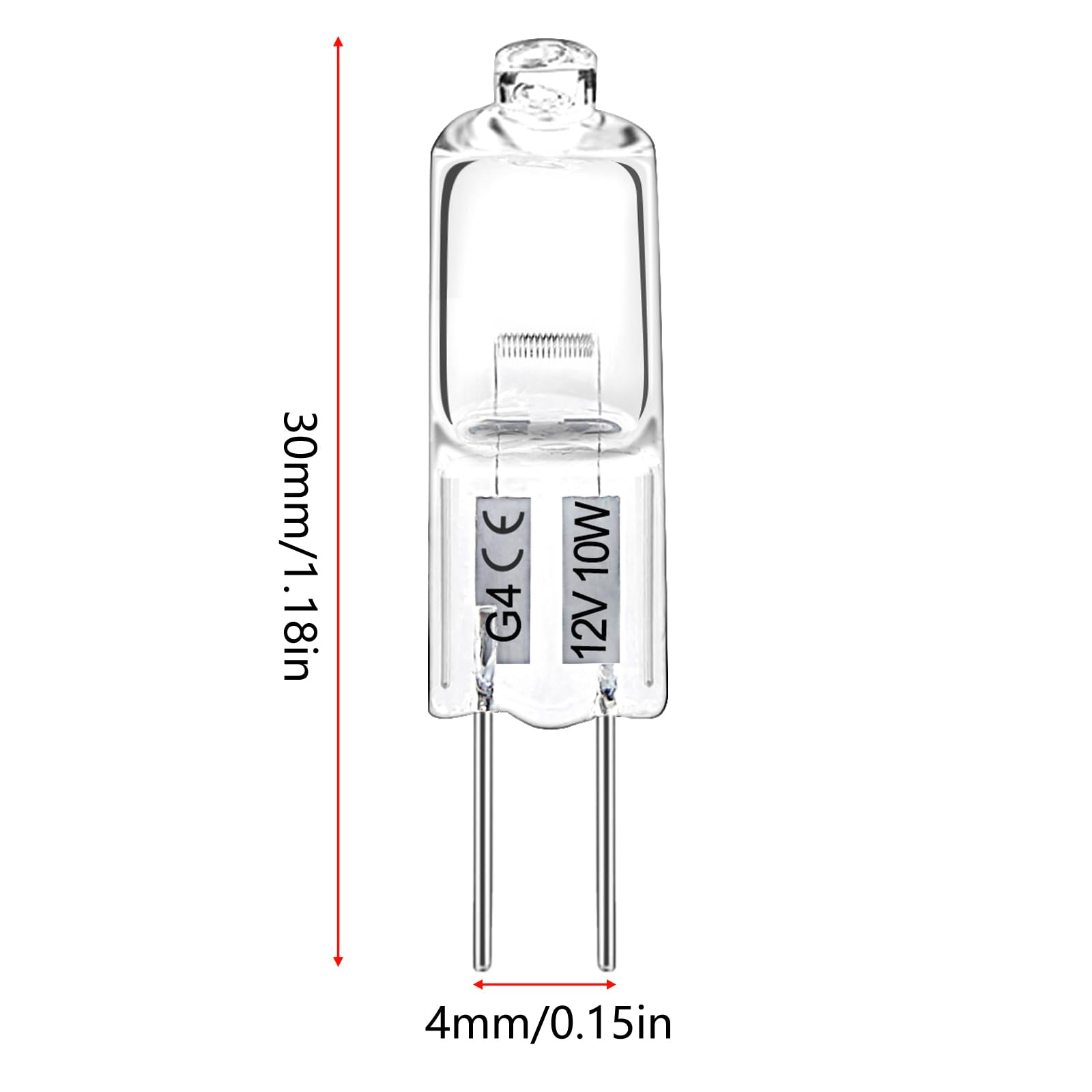 LedWekei G4 Halogen Bulbs,12v 10w Bulb 2 Pin Clear Capsule Lamp Bulb,Dimmable 2700K Warm White Light Bulbs (12 Pack) - Image 3