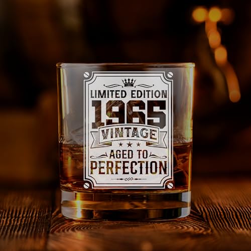 Jonxifon Retirement Gifts for Men, 11OZ Whiskey Glass for Retirement Party Decorations, Supplies, Gifts for Him, Dad, Husband, Friends 1Pack(1965)