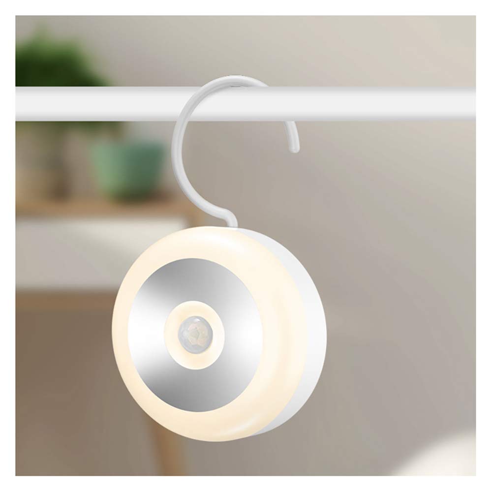 La luz del sensor, armario ligero, portátil ligero de la noche LED con el gancho, de recarga USB, magnético colgante Stick, Escalera, pasillo, baño, armario, dormitorio, cocina Pack de 2,White light