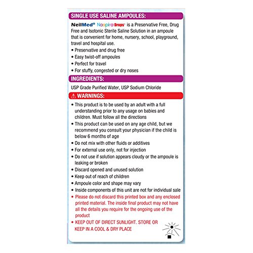 NeilMed Naspira Drops - Easy twist-off 12ct Ampoules, (Packaging May Vary) - image 5