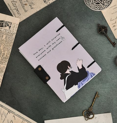 Image of Motivational Quote Diary with Lock ? ?One Day I Will Surprise Everyone? | Vintage Handmade Journal for Girls, Students & Dreamers | Aesthetic Notebook for Writing & Gifting (5x7 Inch)