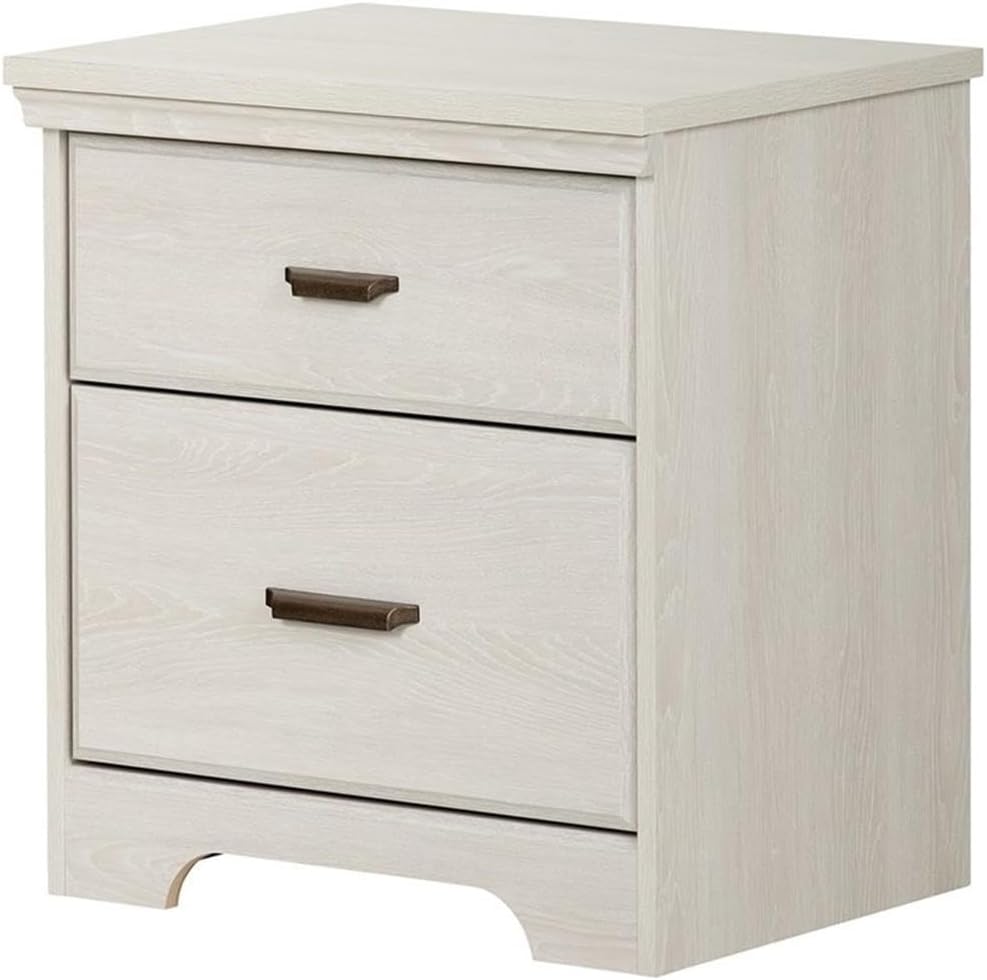 South Shore Versa 2-Drawer Nightstand, Winter Oak, 23 in x 17.75 in x 25.25 in