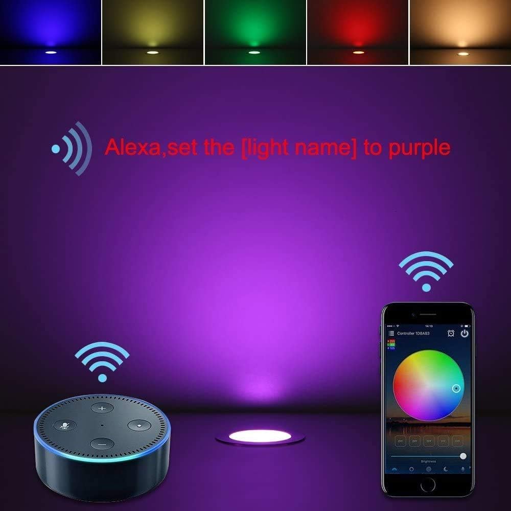 Frее Shірріng 🛒 LED Deck Lights Kit, 20pcs Φ1.18 WiFi Wireless Smart Phone Control Low Voltage Recessed RGB Deck Lamp In-ground Lighting Waterproof Outdoor Yard Path Stair Landscape Decor, Fit for Alexa,Google Home Frее Shірріng Ovеr $50 LED Deck Lights Kit, 20pcs Φ1.18 WiFi Wireless Smart Phone Control Low Voltage Recessed RGB Deck Lamp In-ground Lighting Waterproof Outdoor Yard Path Stair Landscape Decor, Fit for Alexa,Google Home