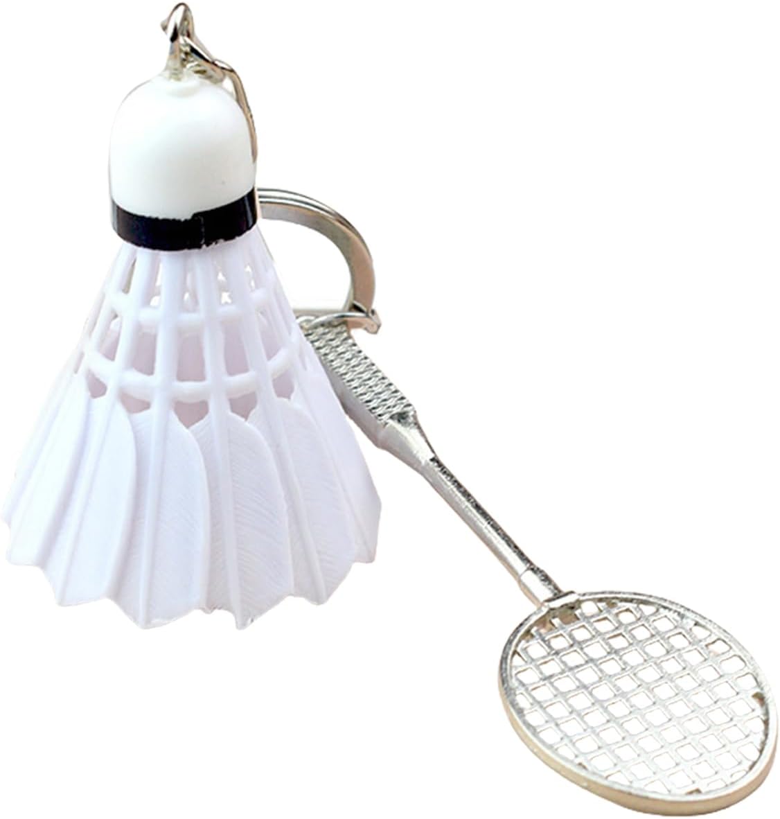 Fashionable Badminton Racket Keyring Unique Sports Themed Keychain Novelty Shuttlecock Bag Accessories For Daily Use Trendy Keychain For Athletes