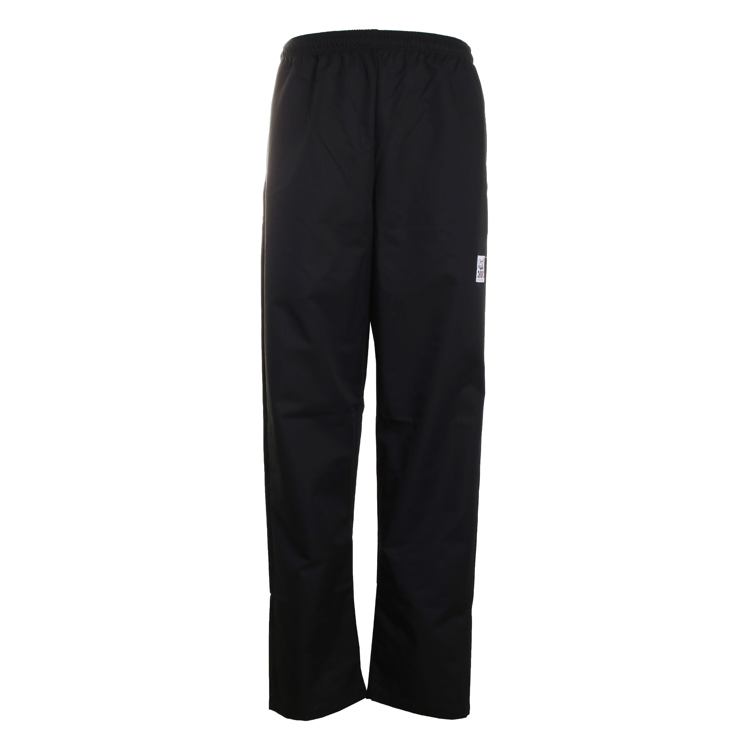 Chef Revival Baggy, Drawstring, Elastic Waist Band Chef Pants w/Pockets, Large Black