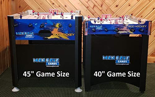 ManCave Games 45\" Elite Rod Hockey Table Game. Fast paced Head-to-Head Bubble Hockey Style Action. Great Size, Durability & Easier for Kids to Play Than Dome Hockey.