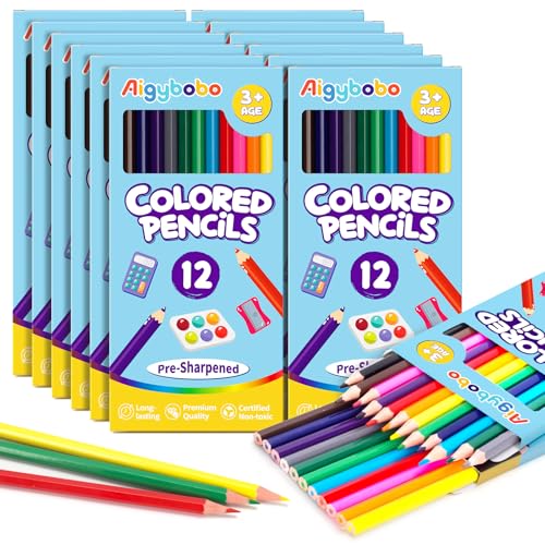 Image of 144 Count Colored Pencils for Kids, 12 Pack Colored Pencils Bulk in 12 Vibrant Colors, Pre-sharpened Color Pencil, Bulk School Supplies for Teachers, Classroom Prizes, Art Supplies for Adults