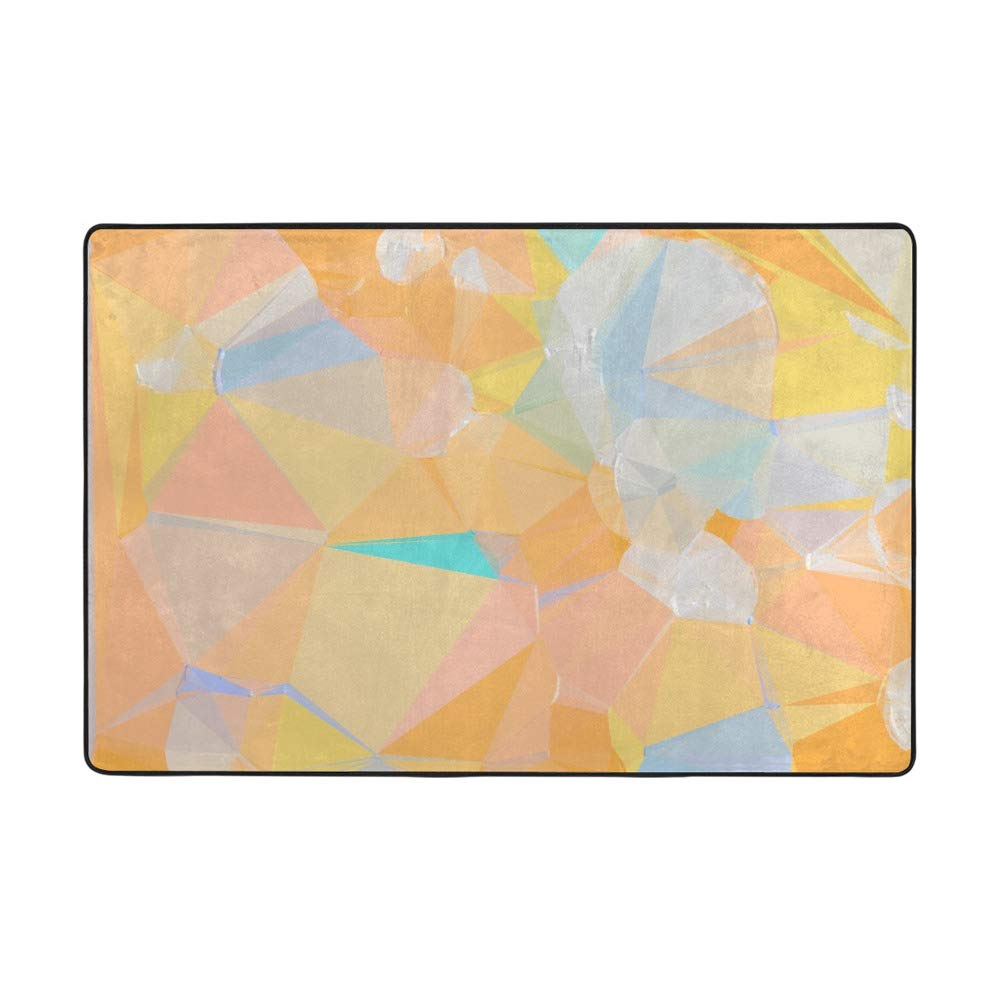 Tapis de surface géométrique Ruchen grand tapis salon orange pastel 183cm