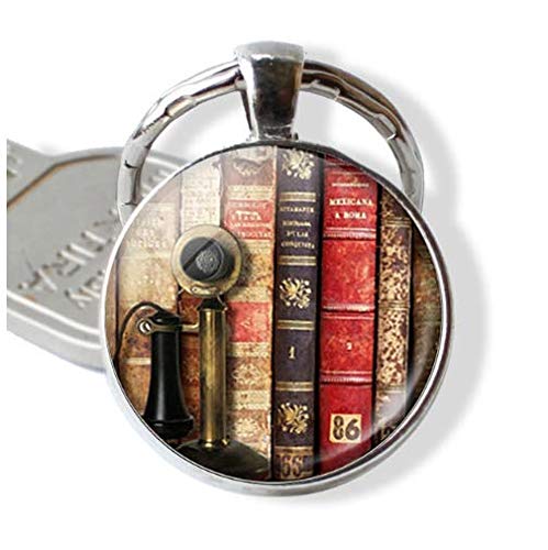 Llavero de metal con texto en inglés «So Many Book So Little Time», con cita de libro, regalo para estudiantes y profesores, plata