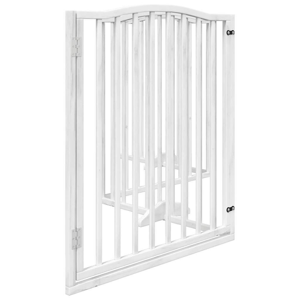 Homgoday Barrera para Perros,Barrera de Seguridad para Perros Mascotas,Valla Perros Interior Puerta para Perros Plegable 4 Paneles Madera álamo Blanca 320cm
