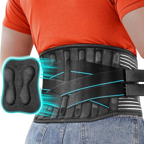 KOPUREY Plus Size Back Brace for Men Women with 9X Strong Support Idea for Long Time Standing & Sitting Work Durable Back Support Belt with 3D Lumbar Pad for Sciatica Herniated Disc 2XL/3XL