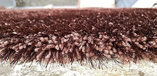 Image of Hand Woven Plain Shagg Collection with 2 Inch Pile Height Carpet for Living Room Size 2x8 Feet Coular Brown