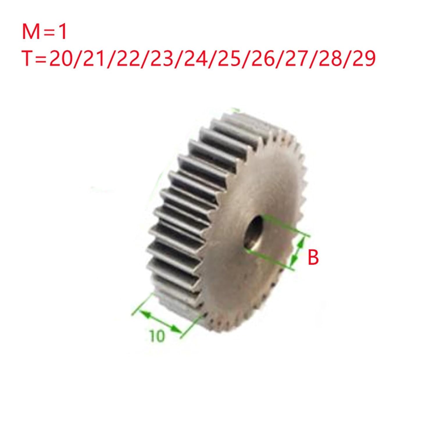 Bevel Gear Pinion Hardware Mechanical 1 Piece 1M Flat Spur Gear Wheel 1M27T 28T 29T Steel Motor Gear(4mm-1M29T)