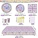 XJLANTTE Butterfly Party Decorations - 166 Pcs Purple Butterfly Plates, Napkins, Cups, Tablecloth and Straws for Birthday Party Supplies, Serves 20
