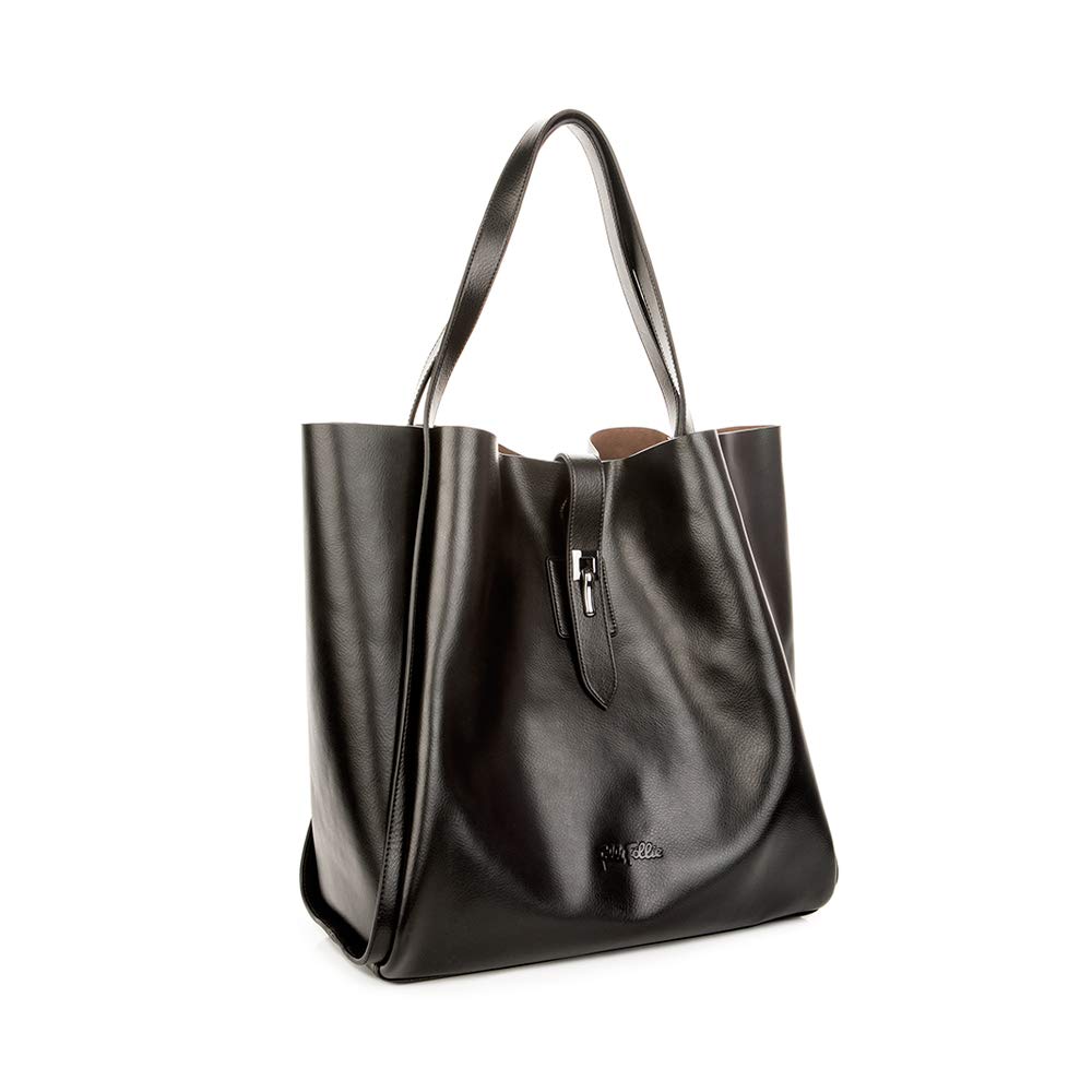Folli Folliebag For Women Black Tote Bag With Practical Zip