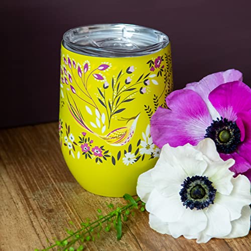 Portico Designs Ltd Sara Miller Haveli Garden Insulated Stainless Steel Travel Cup with Lid for Hot and Cold Drinks Green - Image 2