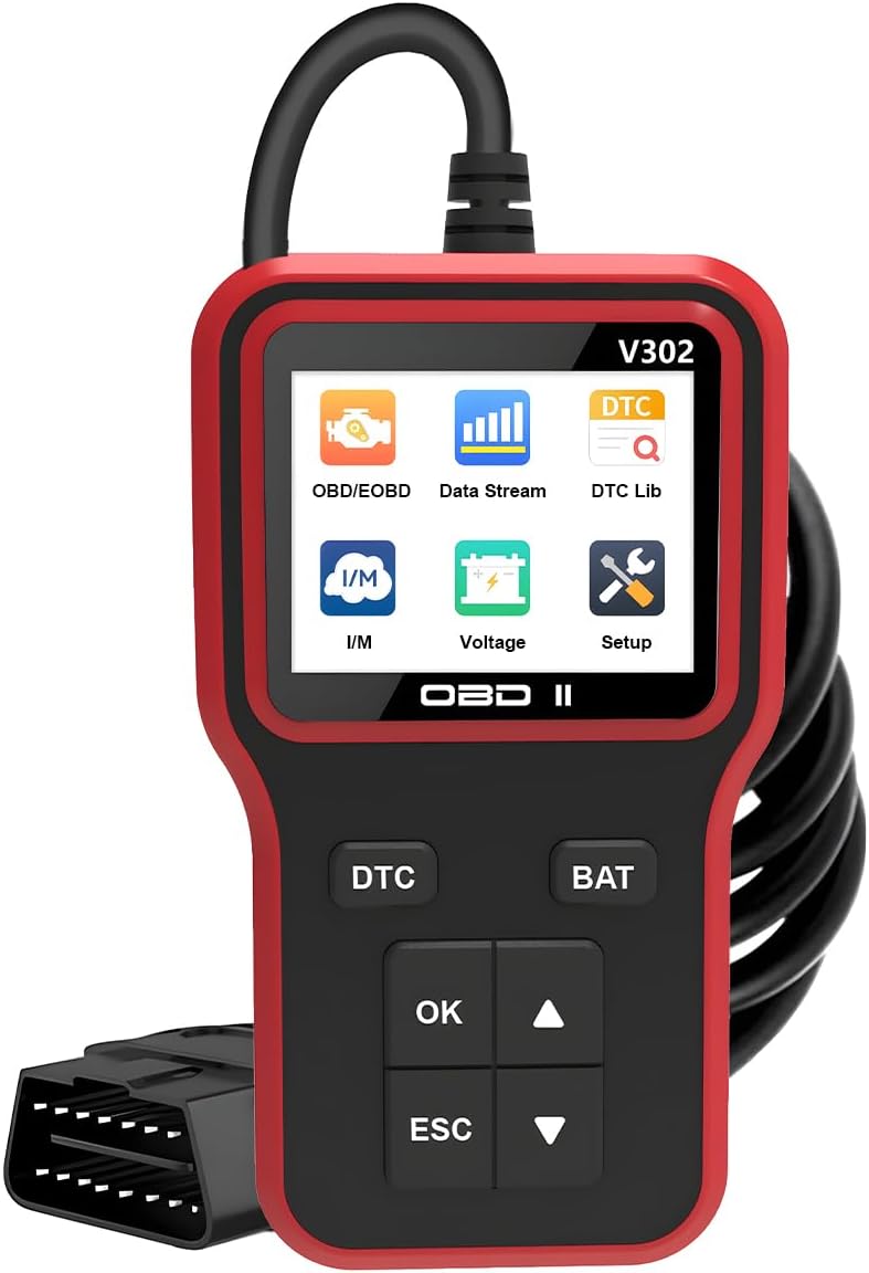 Car OBD2 Scanner, OBDII Vehicle Check Engine Light Code Reader Diagnostic Scan Tool, Real-Time Automotive Engine Fault Scanner, Universal for SUV Automobile Truck