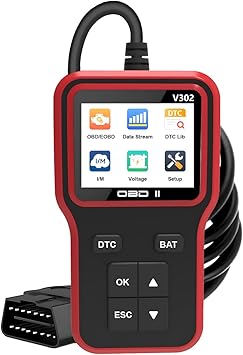 Car OBD2 Scanner, Automotive Diagnostic Tool Engine Fault Code Reader, Scan Tool for Check Engine Light, Read & Clear Error Code, Suitable for Most OBD II Protocol Vehicles Since 1996