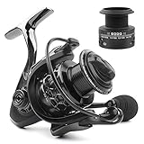 Spinning Fishing Reel 5.5:1 14+1 BB Smooth Double Bearing Powerful Lightweight Fishing Reel CNC Aluminum Spool & Handle with A Spare Spool for Saltwater or Freshwater Fishing 2000-5000 (GTA 5000)