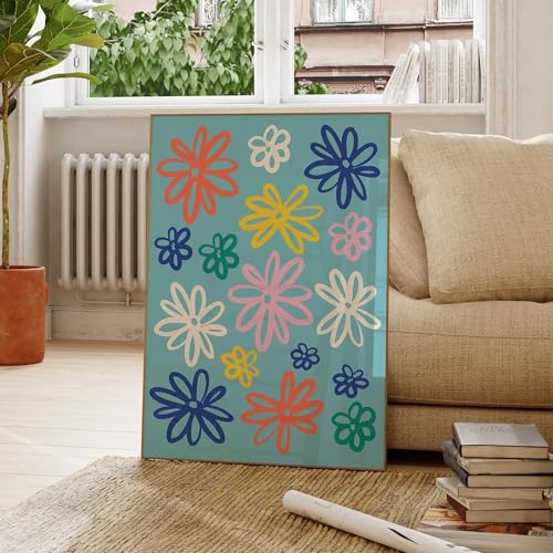 Affiches de marguerites colorées pour salon lumineux 80x140cm - 2