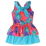 BAOHULU Toddler Girls Swimsuit One Piece Cute Floral Dress Swimwear 3-8 Years