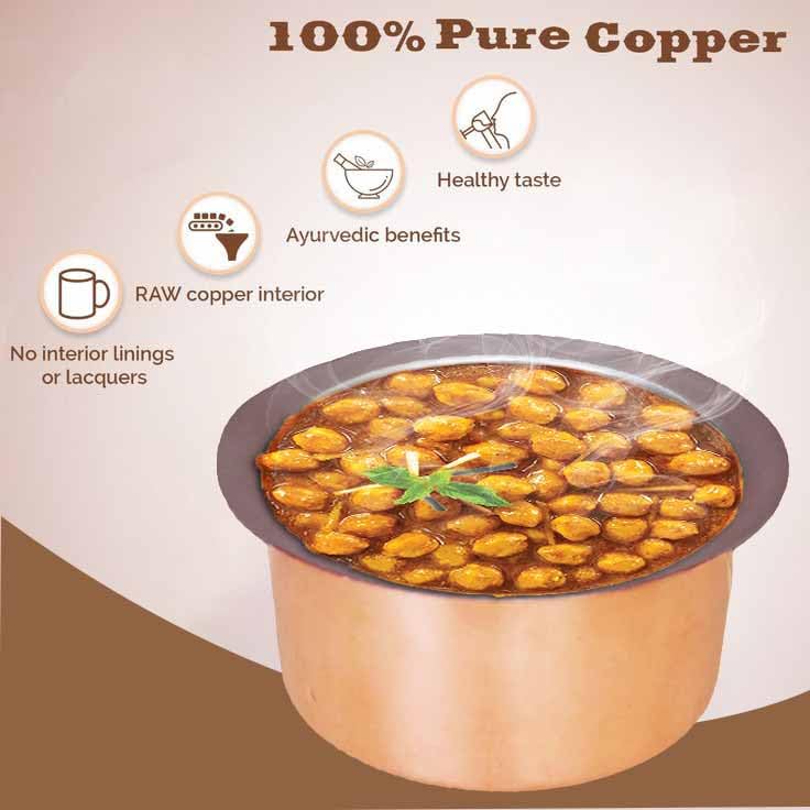 Putrika Utensil Vadi Chatti with TIN coating|Tope|KitchenWare|cookware|Brass Pathiram|Copper Patilas|Tapeli|Peetal|Sarva Satti|Bhagoni (Copper) 4