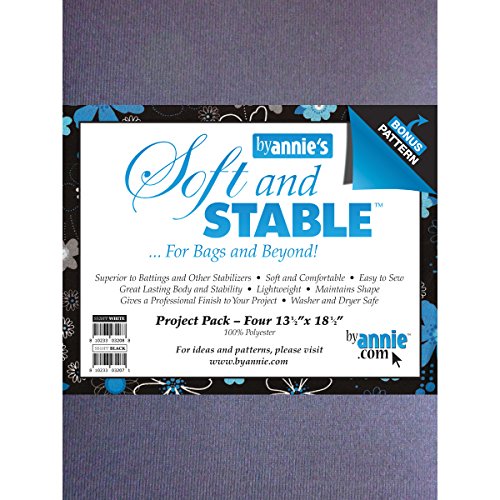 By Annie S&S20PPW Soft and Stable Project Pack, 13-1/2 by 18-1/2-Inch, White, 4 Per Package