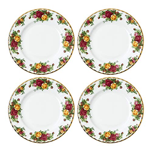 Royal-Albert-Old-Country-Roses-Set-of-4-Salad-Plates-8-Multi