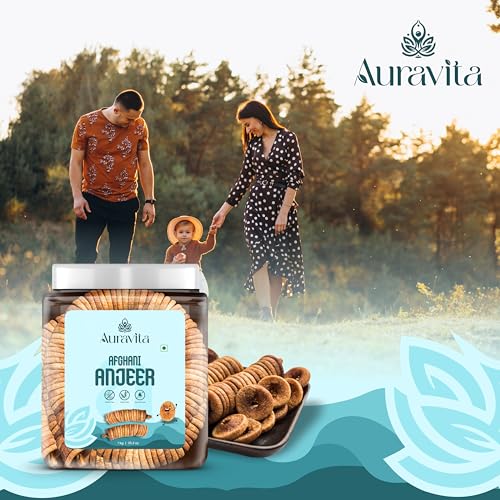 Image of Auravita Naturally Dried Premium Anjeer 1kg | Soft Juicy Figs Dry Fruit | No Added Sugar | Rich Source Of Fiber | Low in Fat | Healthy Snack Jar Pack
