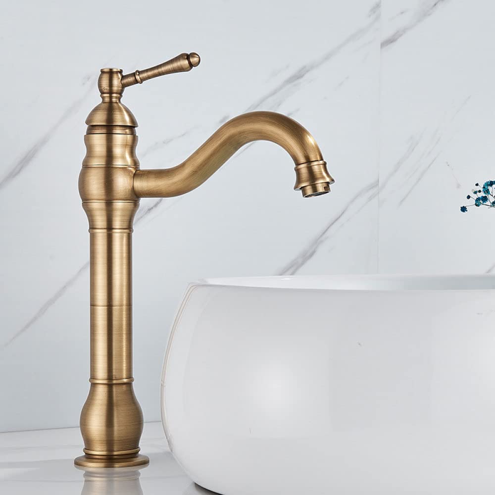 Robinet de bassin laiton antique mitigeur chaud froid pour salle de bain