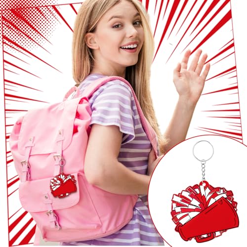 Tondiamo 20 Pcs Cheer Keychain Set Cheer Blank Keychain Gifts Red by Tondiamo - Used condition - Image 7