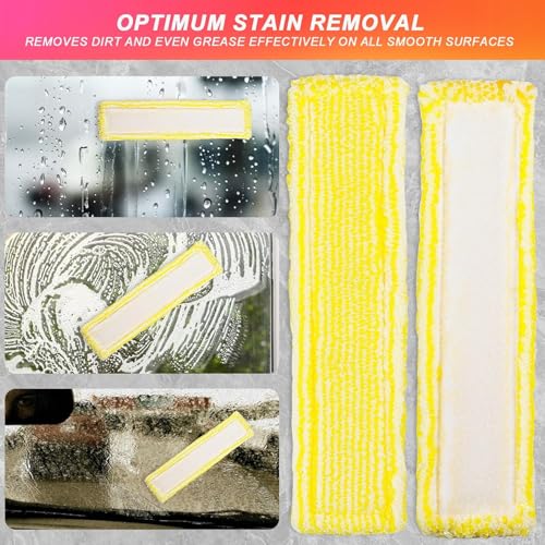 Neuytiky 4 Stück Ersatzpads für Kärcher Fenstersauger, für Kärcher Fensterreiniger Ersatzteile, Fenstersauger Zubehör Pads, Ersatzmikrofaser Wischbezug, für Karcher WV2 WV5 WV6 Plus Premium