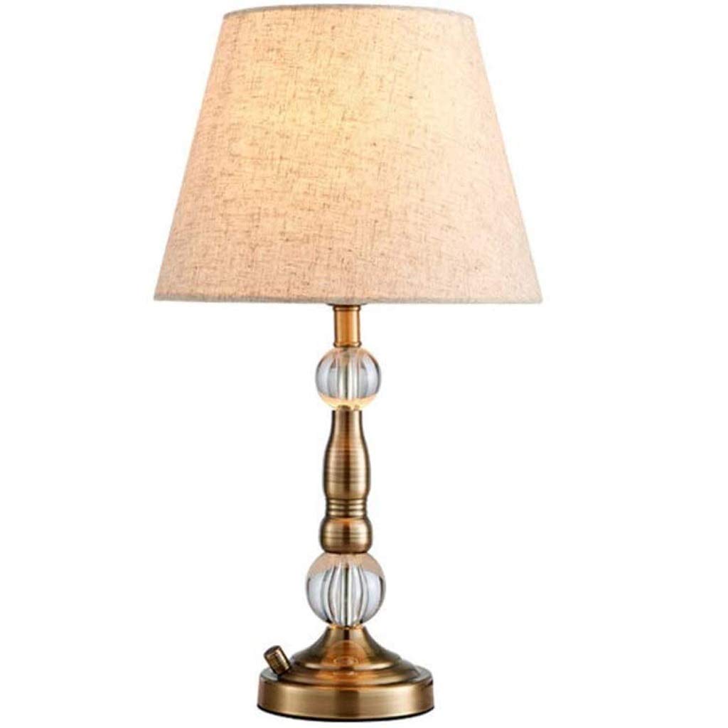 Lampada da Tavolo Moderna per Soggiorno e Camera da Letto, con Sfera di Cristallo e Paralume a Tamburo Bianco.
