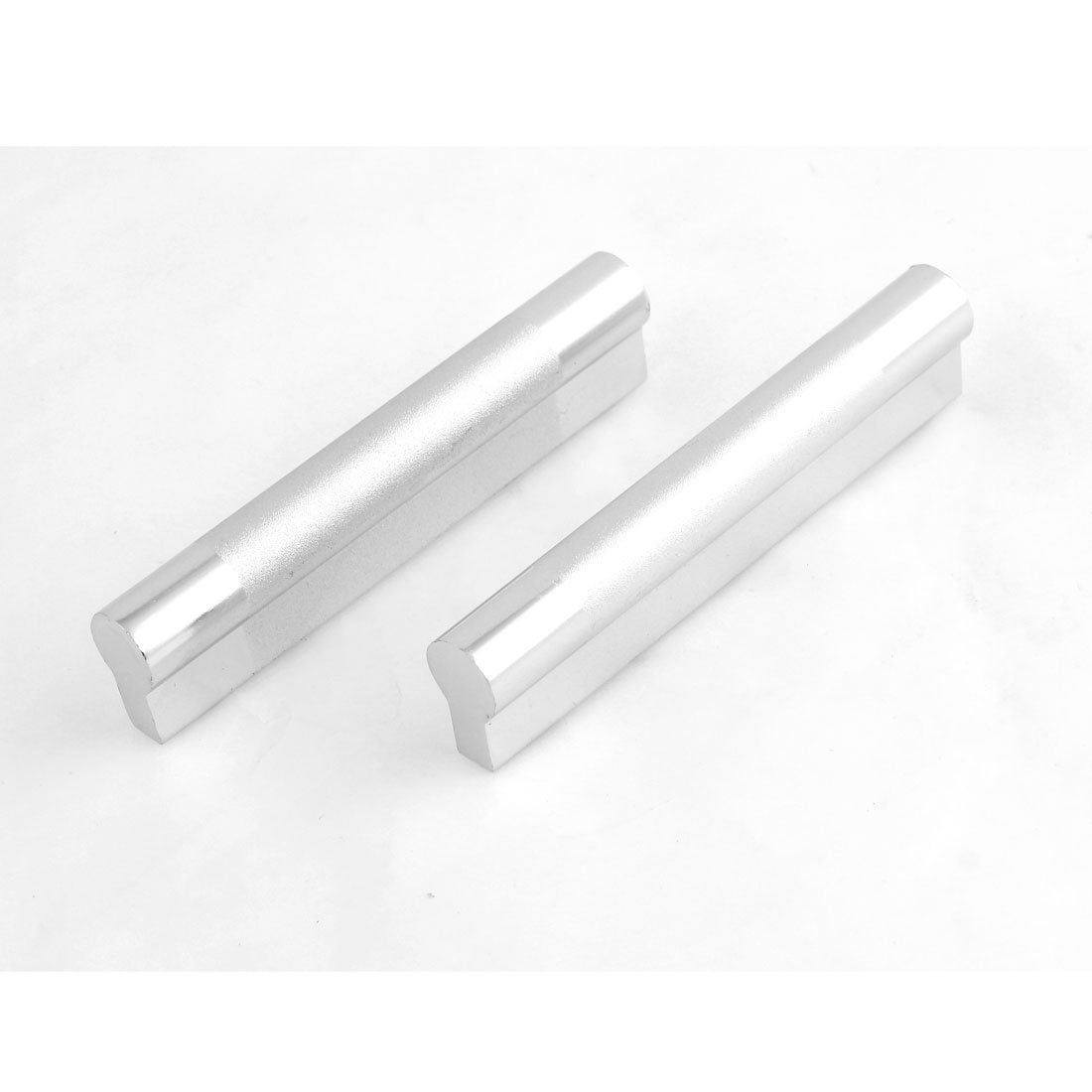 IIVVERR 2 Pcs Retangle Shape Home Silver Tone Metallic Cabinet Pull Handle 8cm Long(2 piezas de forma cuadrada Inicio Tono plateado Metálico Gabinete Manija de tiro 8 cm de largo