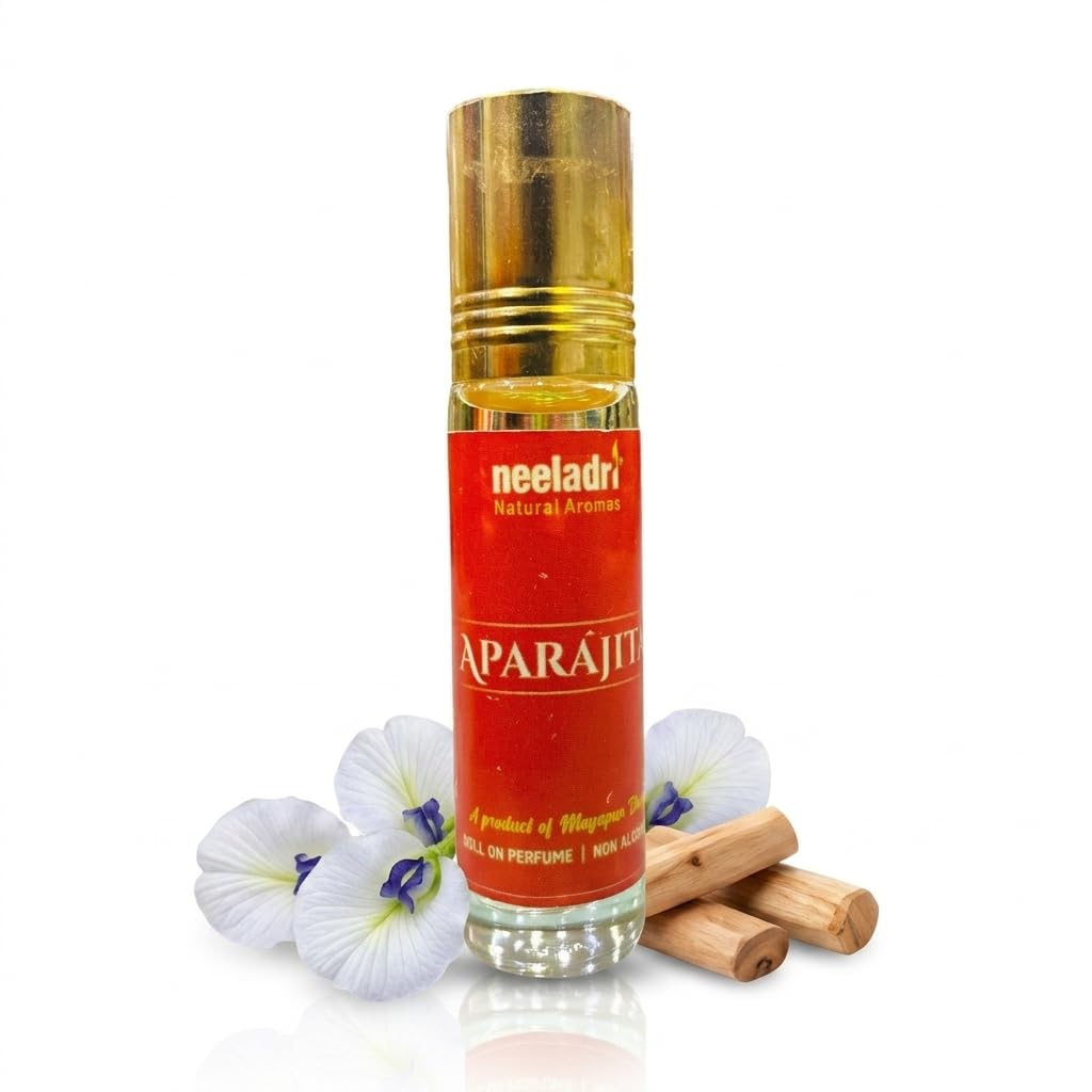 Neeladri Aparajita Roll On Perfume 8ml | ISKCON Mayapur Dham Non Alcoholic Attar Oil | Floral Devotional Long Lasting Pocket Itra Fragrance | Unisex Daily Wear Sacred Aroma-image-24